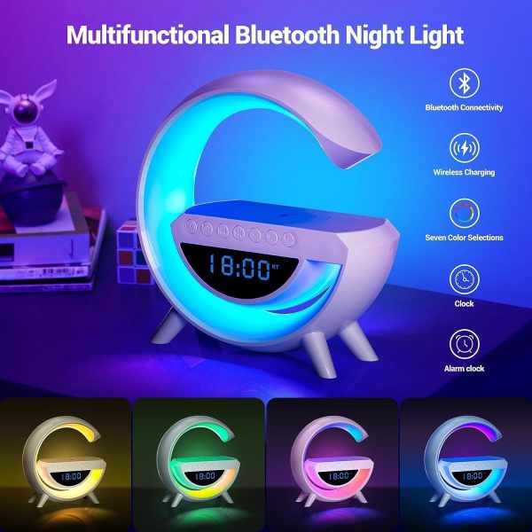 G Shaped Lamp – Bluetooth Speaker- Wireless Charger & Digital Clock