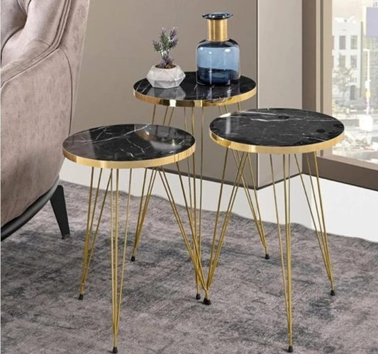 Round Coffee Table Set - 3 Pc