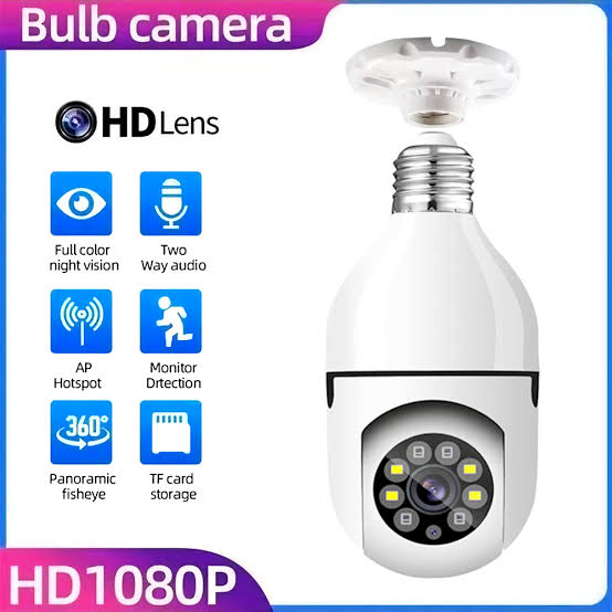 Speed-x Bulb Camera 1080p Wifi 360 Degree Panoramic Night Vision